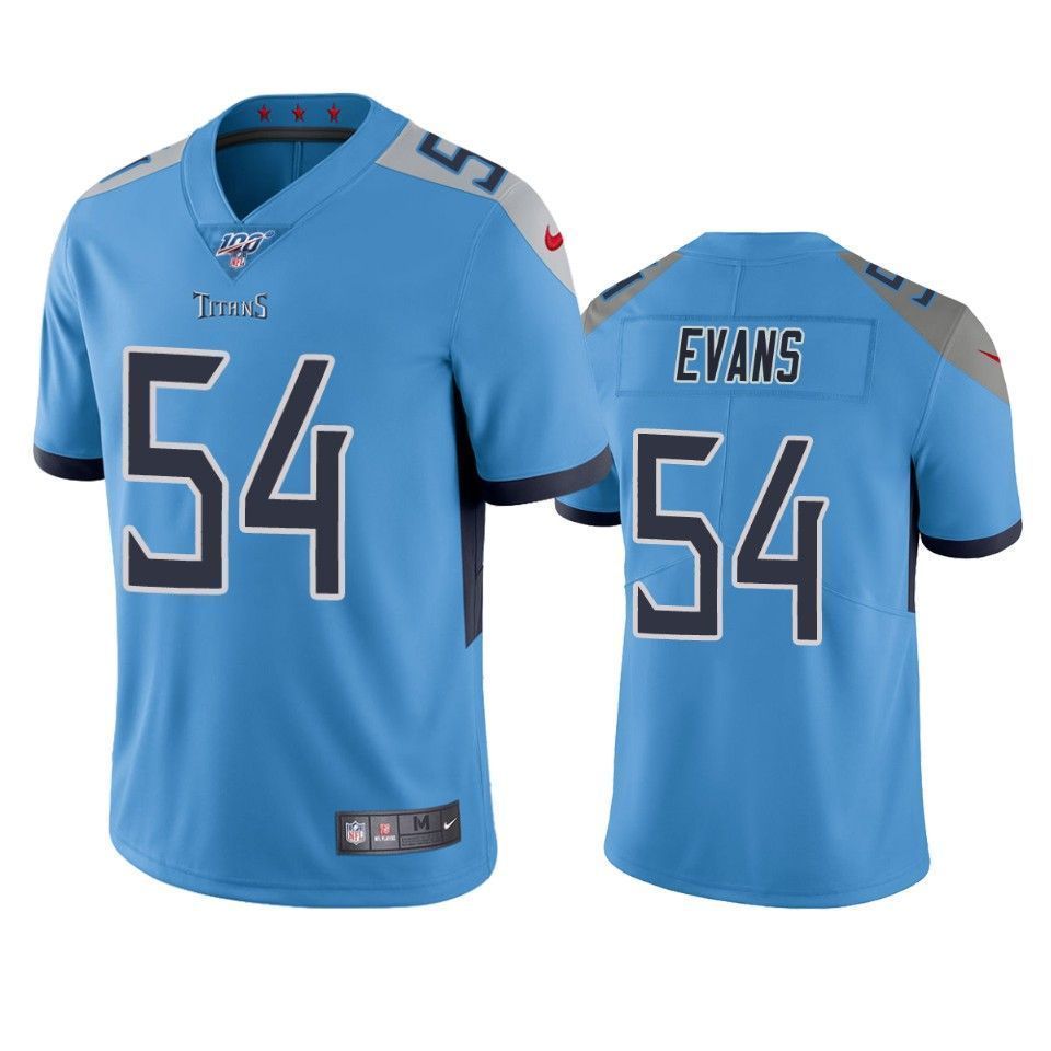 Tennessee Titans Rashaan Evans Light Blue 100Th Season Vapor Limited 3D Jersey