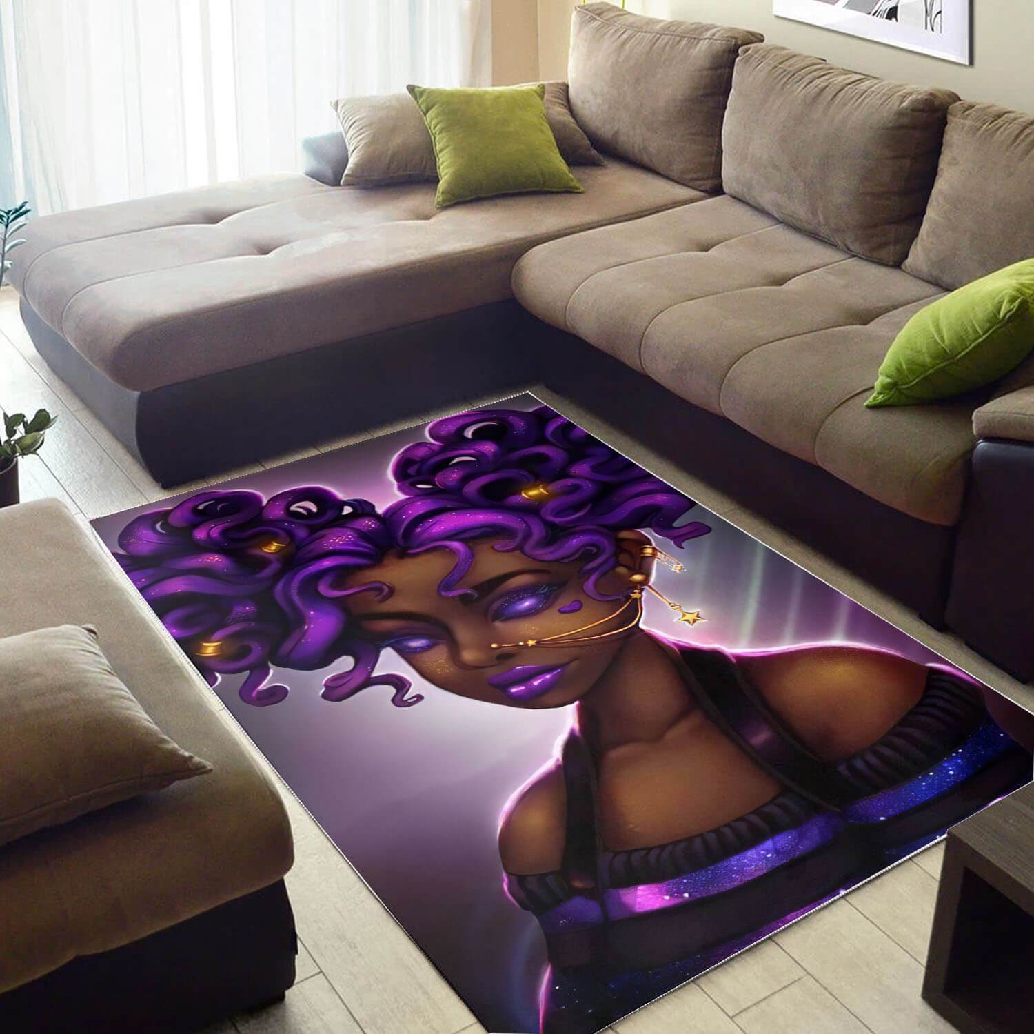 African American Rugs Pretty Melanin Woman African Print Floor Rug Afrocentric Living Room Ideas WBG18932