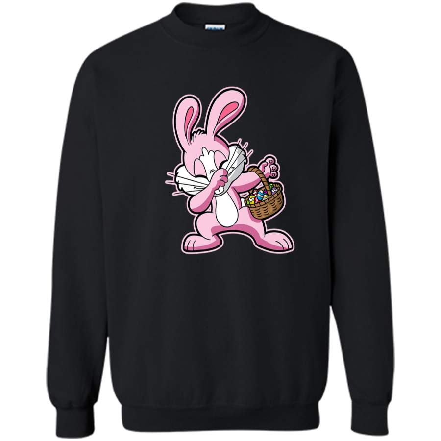 Dabbing Easter Bunny Dab Shirt Printed Crewneck Pullover Sweatshirt 8 oz