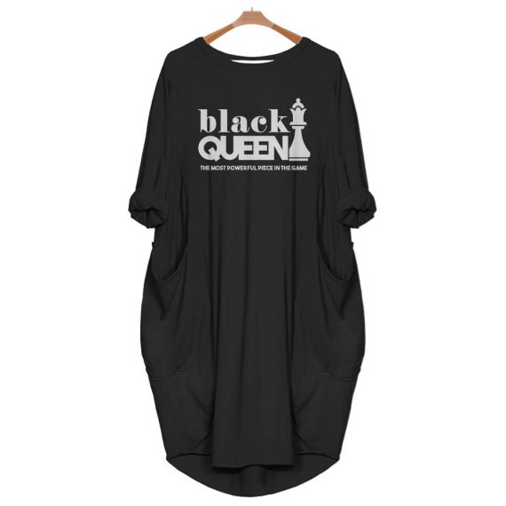 Black Queen The Most Powerful Piece In The Game Dress For Women Blackity Black Black Africa Batwing Pocket Dress Black And Proud 365 Black History Themed T Shirts