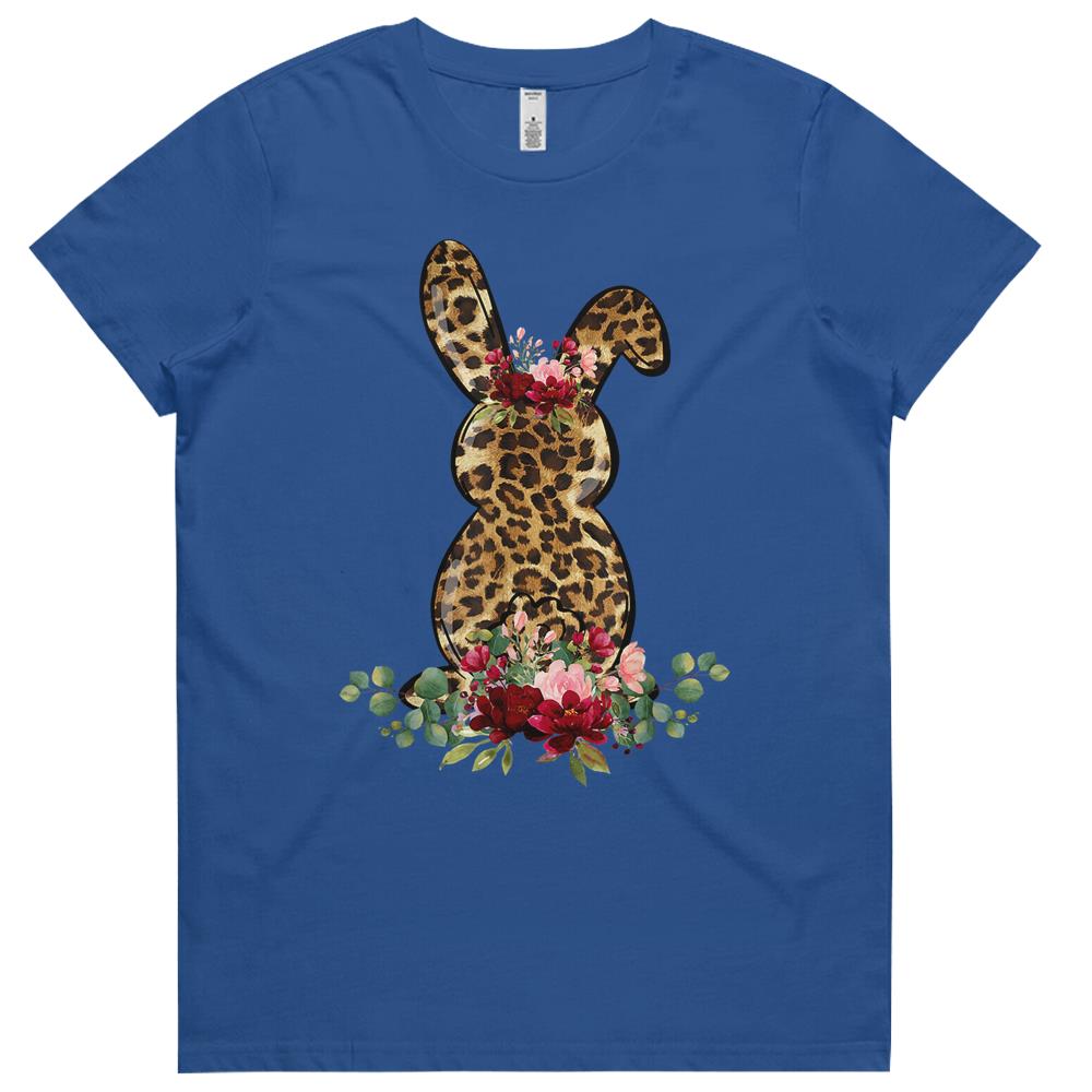 Bunny Leopard Print Rabbit Cute Easter Womens Tshirts