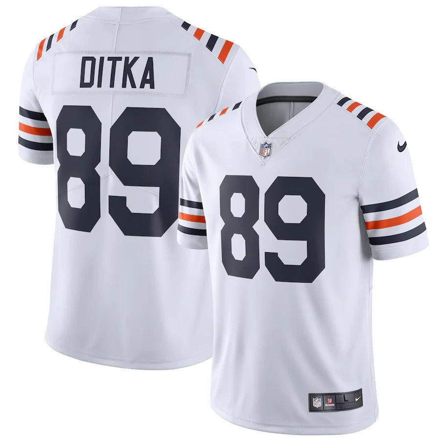 Men’S Chicago Bears Mike Ditka Nike White 2019 Alternate Classic Retired Player Limited Jersey