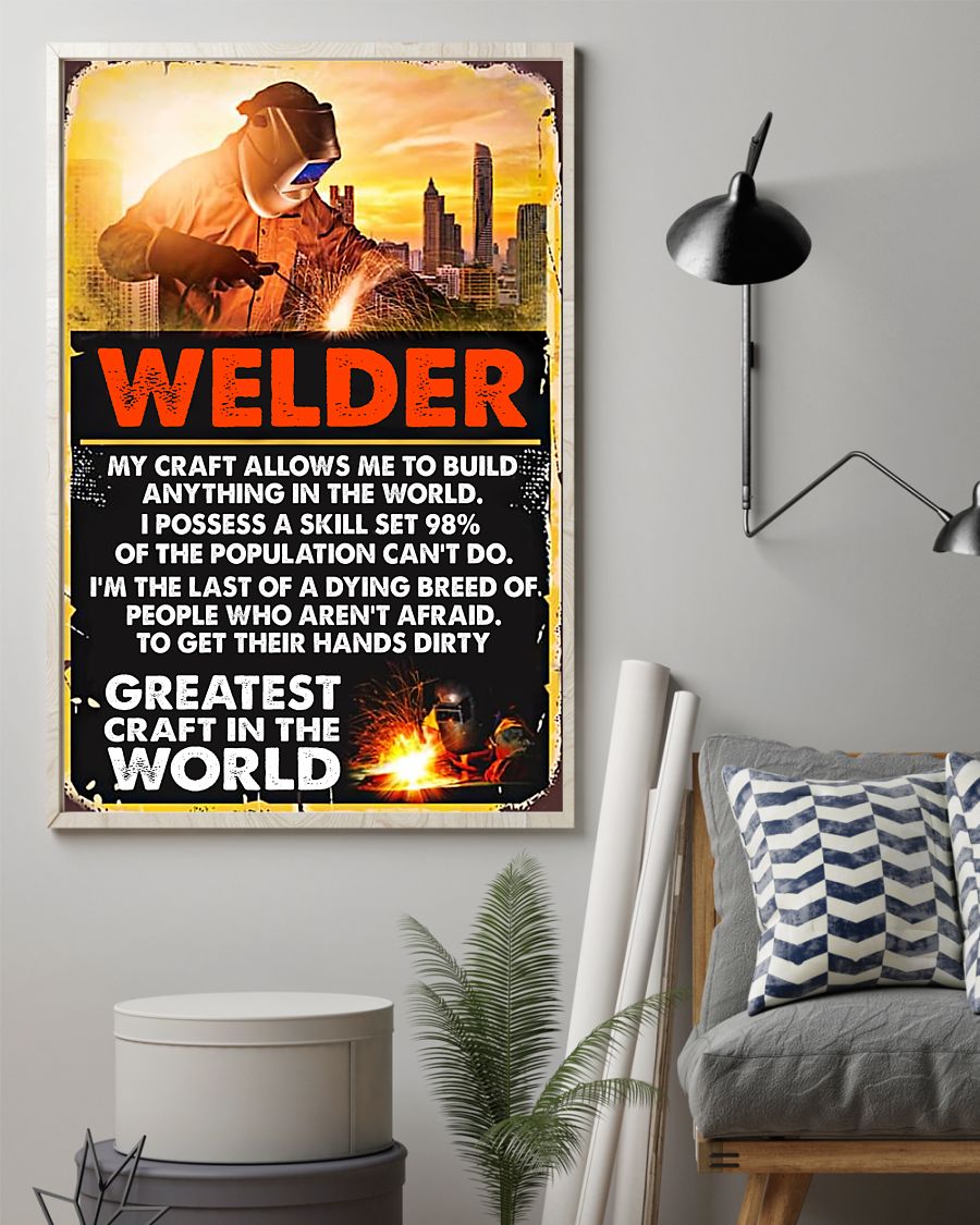 Professions Poster – Welder Greatest Craft Vertical Canvas And Poster | Wall Decor Visual Art