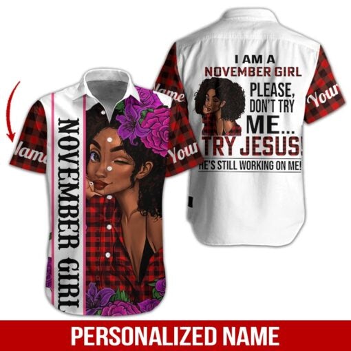 November Girl Custom Name Hawaii Shirt For Men Women Adult Ha41755