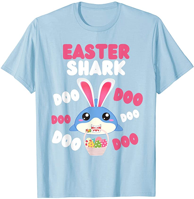 Cute Easter Bunny Shark Boys and Girls Easter Sunday Kids T-Shirt