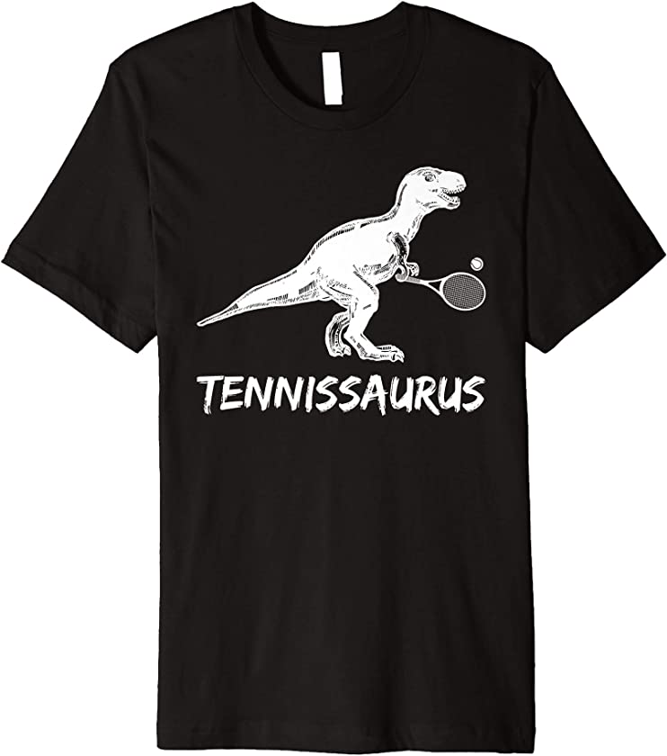 Tennissaurus Funny Tennis T-Rex Dinosaur Lover Premium T-Shirt