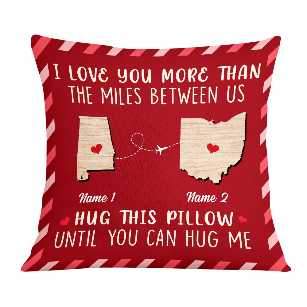 Personalized Valentine Couple Long Distance Hug Pillow Db164 81O57