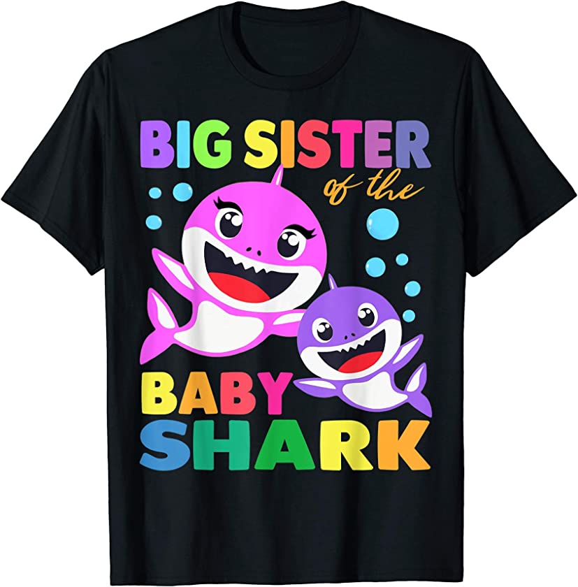 Big Sister Of The Baby Shark Birthday Big Sister Shark Shirt T-Shirt