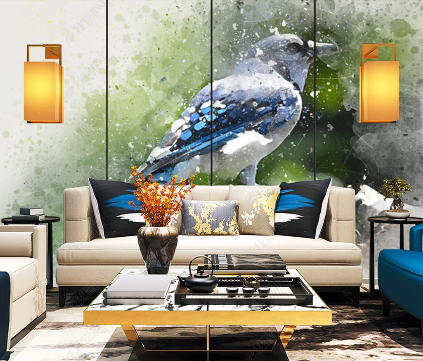 3D Watercolor Animal Bird Wall Mural Wallpaper Lqh 191