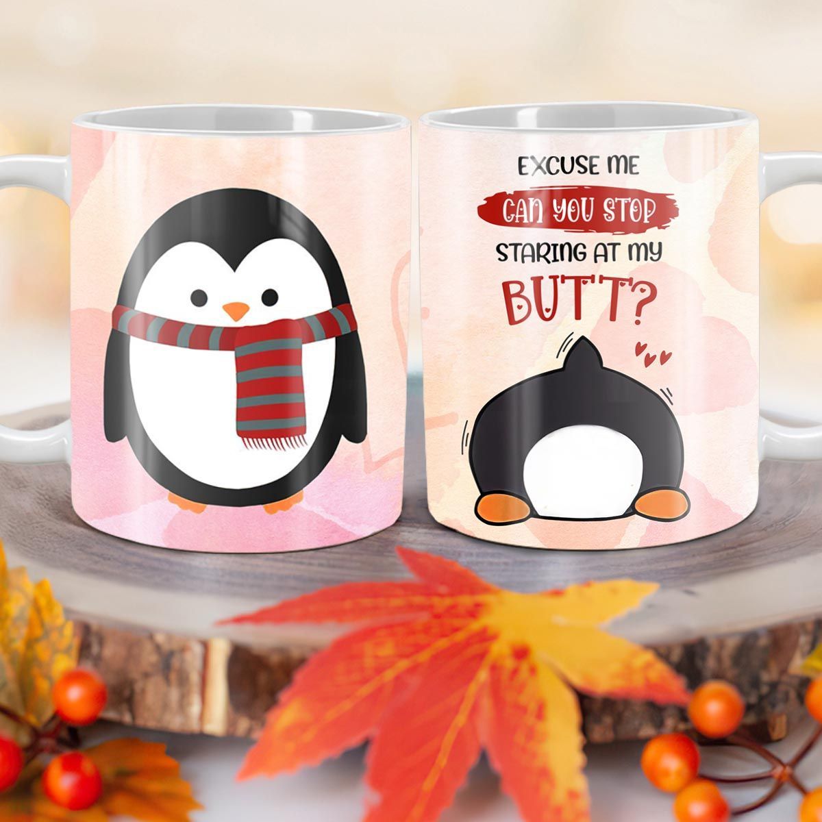 Pink Penguin Butt PYZ1812028 Full Color Ceramic Mug