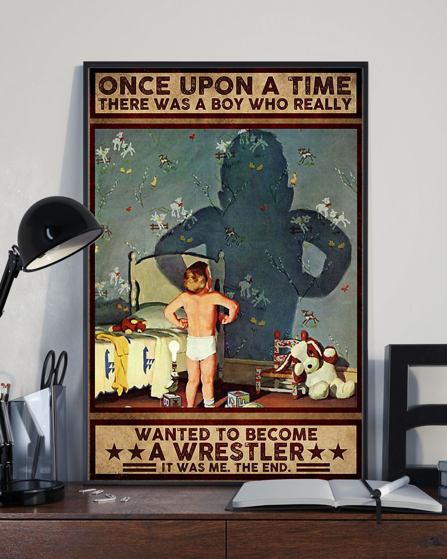 Wrestler Poster There Was A Boy Who Really Wanted To Become A Wrestler Vintage Wrestling Room Home Decor Wall Art Gifts Idea