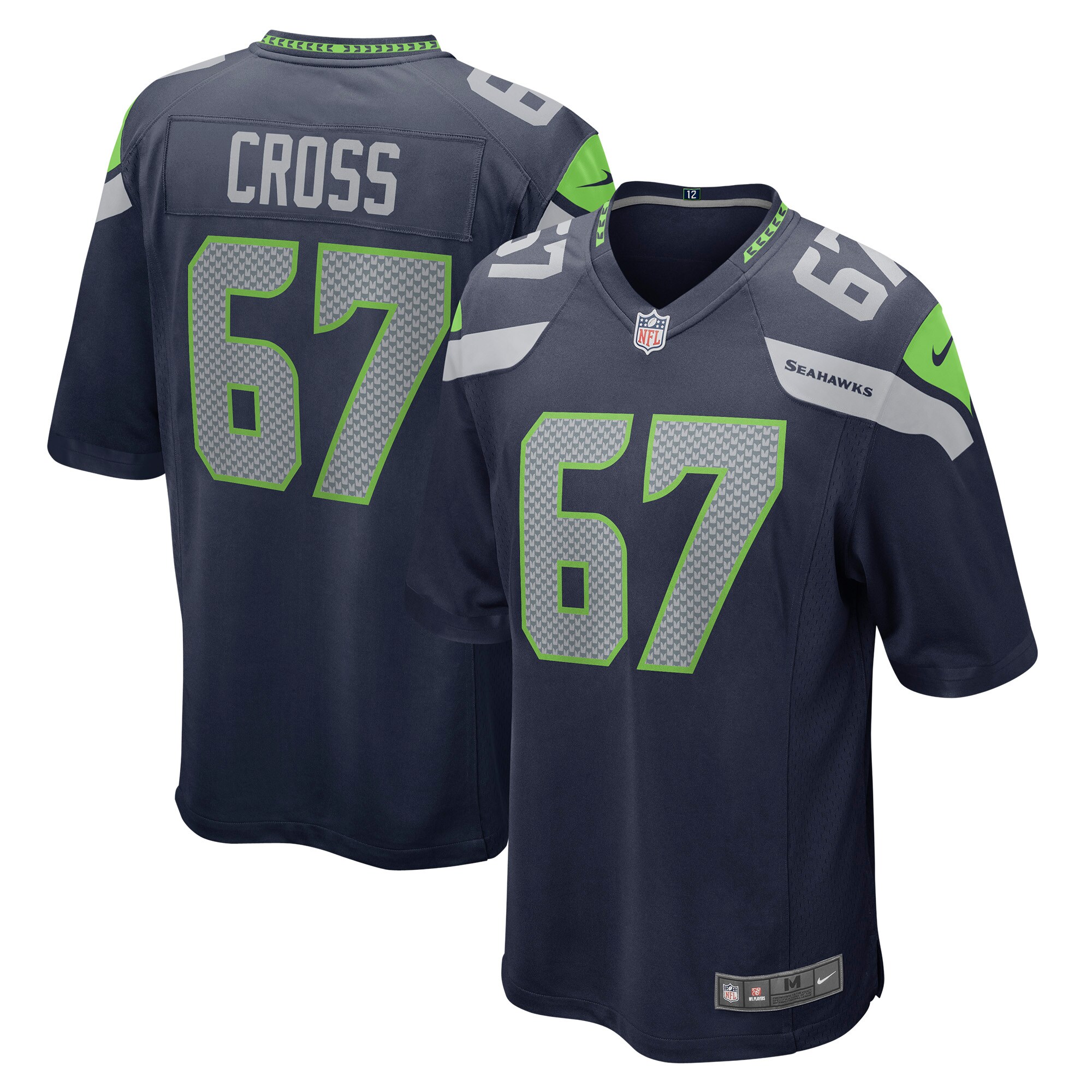 Men’s Seattle Seahawks Charles Cross Navy Player Game Jersey