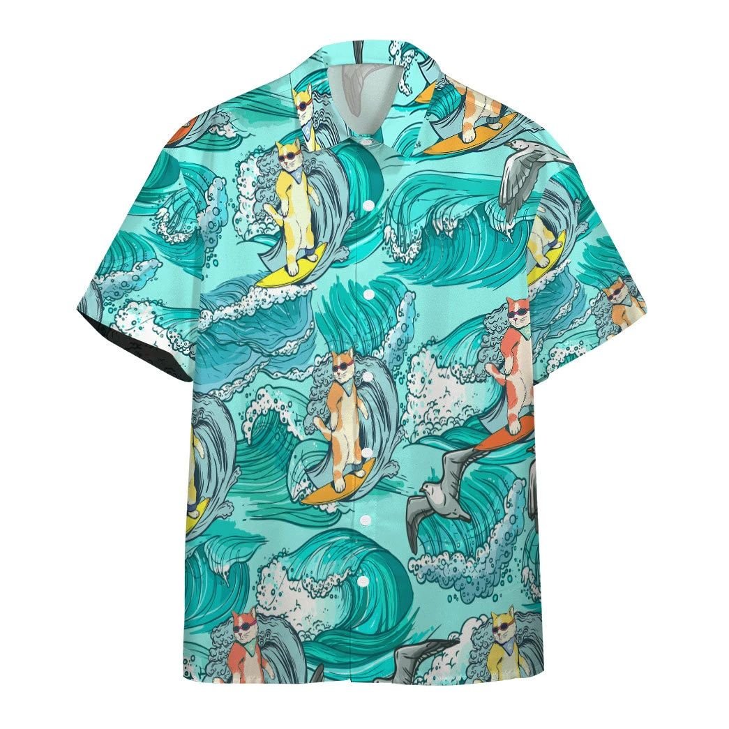 Alohazing Cat Surfing Hawaiian Shirt Ha7248