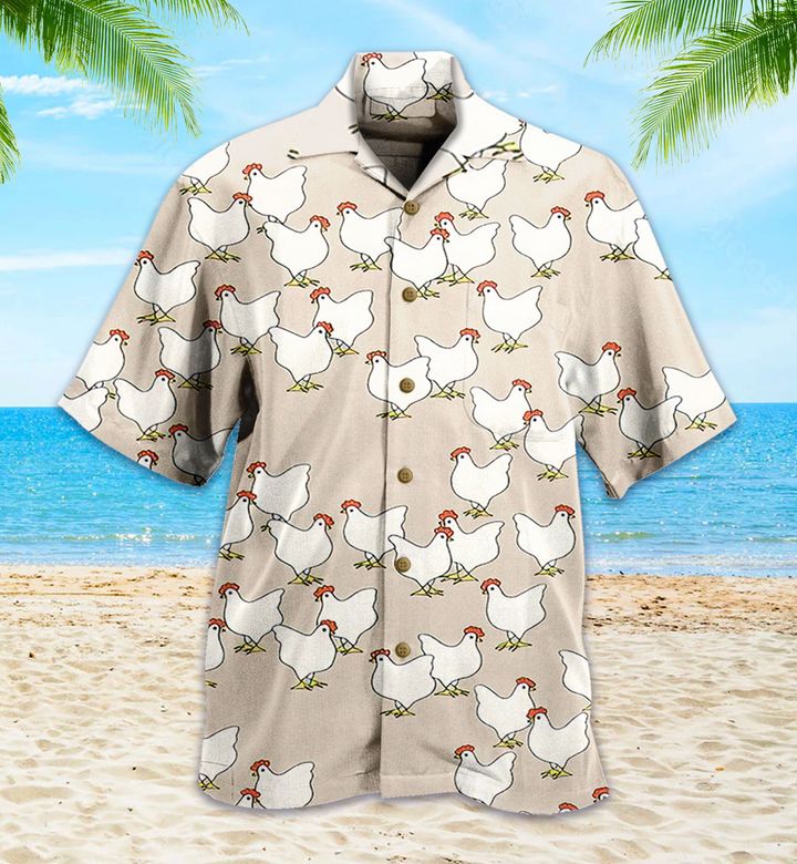 Chicken Beige Hawaii Shirt Ha74383