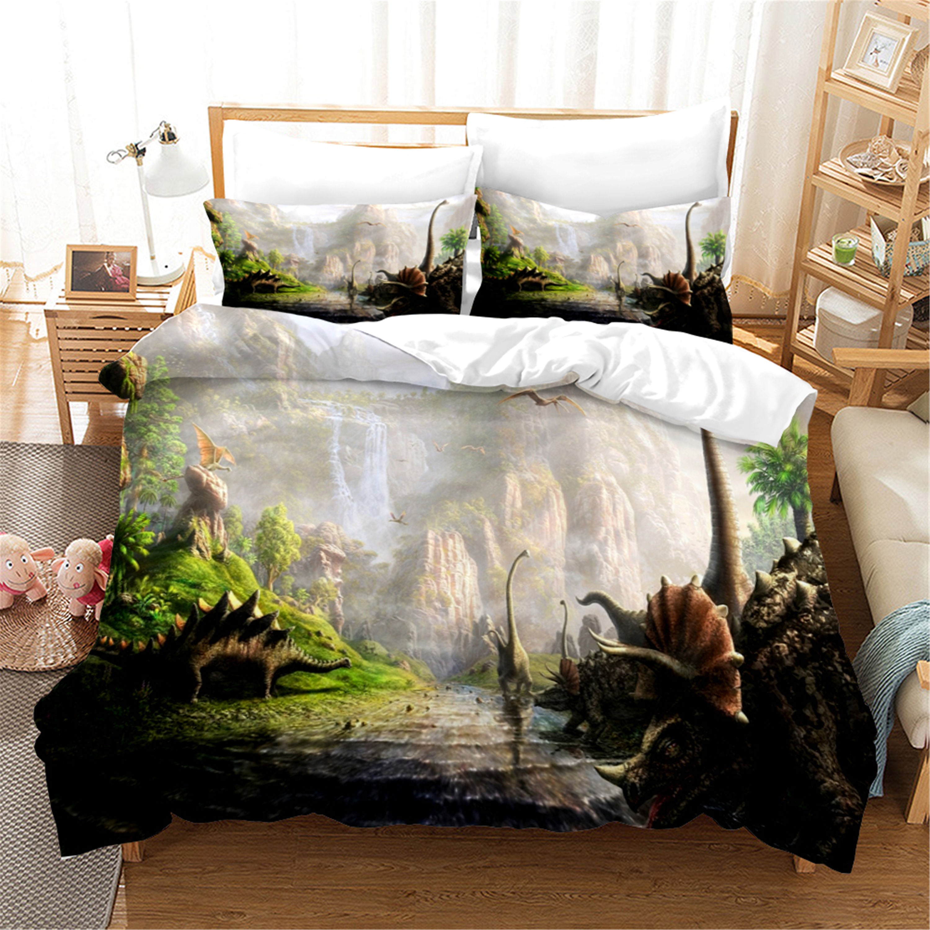 3D Dinosaur Jurassic Park Quilt Cover Set Bedding Set Duvet Cover Pillowcases 112