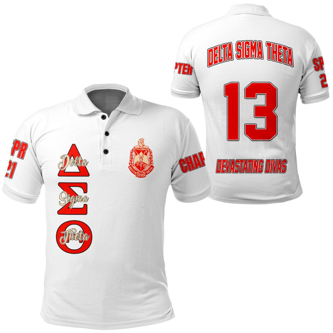 Sorority Polo – Personalized Delta Sigma Theta White Polo Shirt