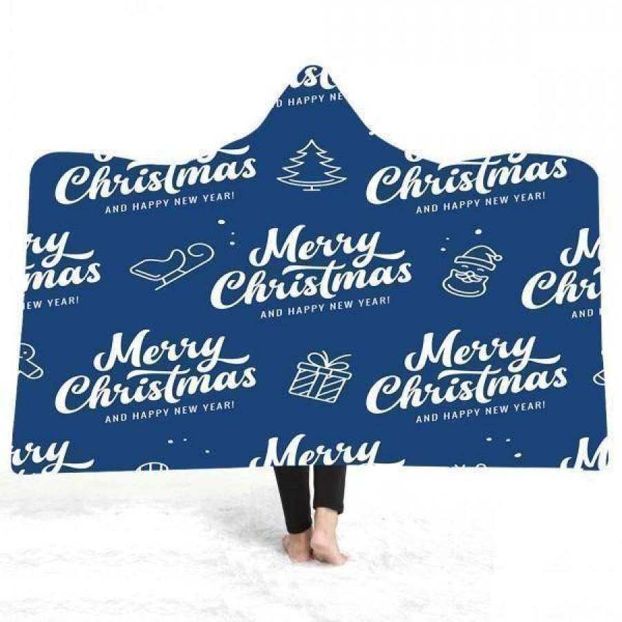 X-Mas Blue Hooded Blanket Christmas Decoration Ideas Christmas Gift Ideas