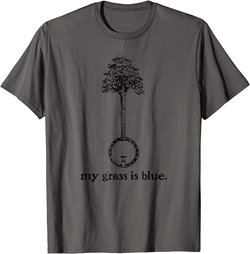 Banjo Tree Shirt – My Grass Is Blue Vintage Bluegrass Design