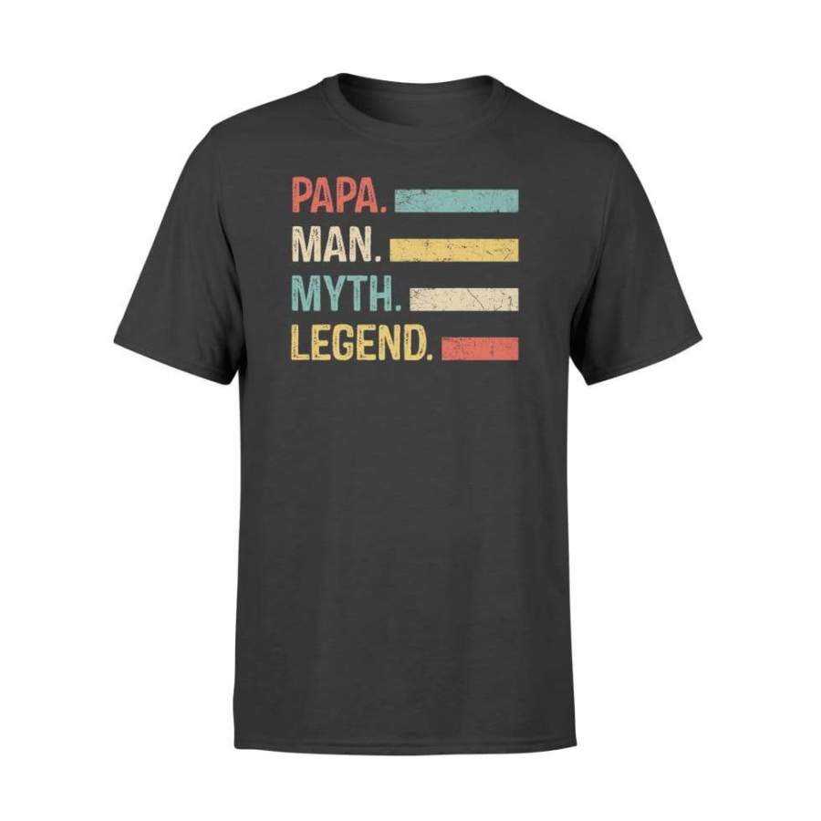 Papa Man Myth Legend Vintage For Mens Dad Father – Standard T-shirt