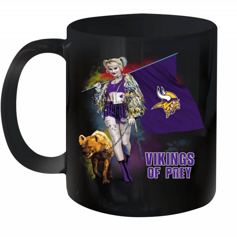 Harley Quinn flag Minnesota Vikings Of Prey Ceramic Mug 11oz