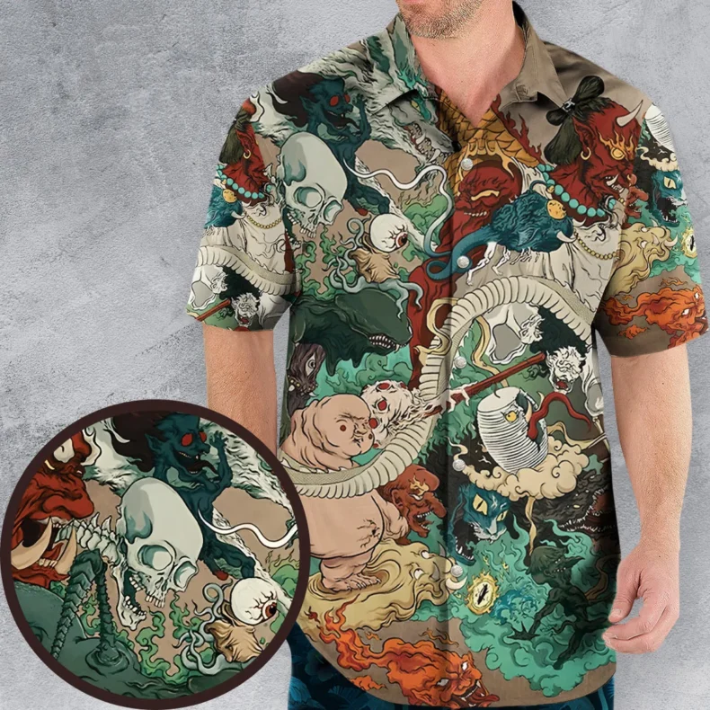 Japanese Kaiju Monsters Hawaiian Shirt