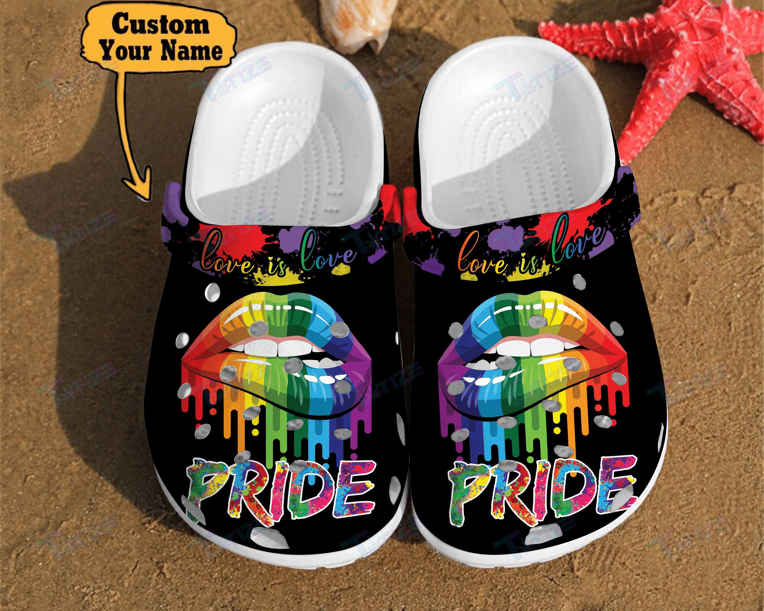 Personalized Lgbt Crocs – Pride Lips Love Is Lgbt Rainbow Clog Shoes Crocband Clog