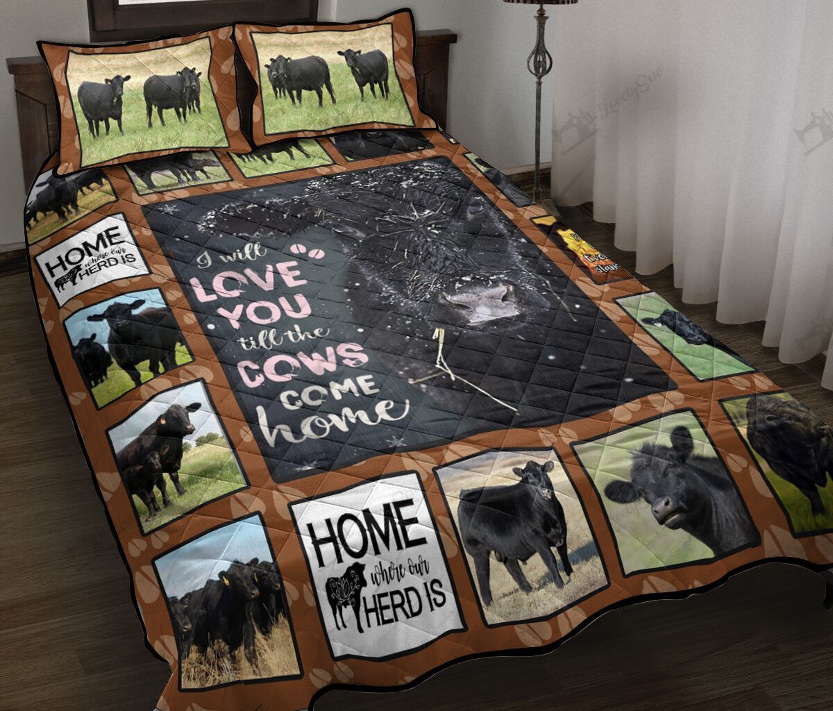 Angus Cow Quilt Bed Set & Quilt Blanket BIE20112401-BIQ20112401