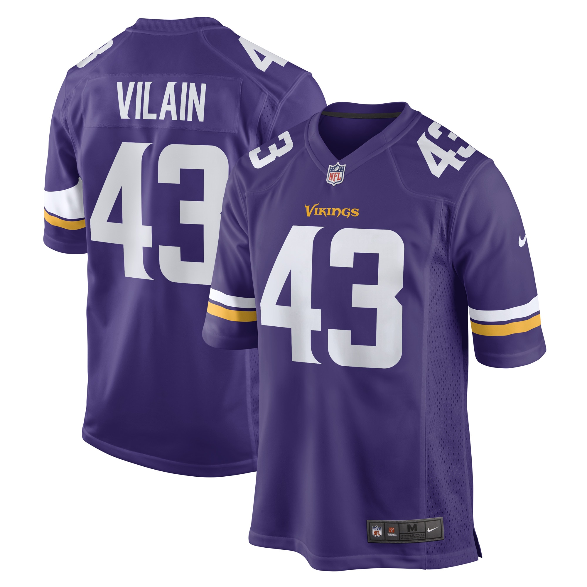 Men’s Minnesota Vikings Luiji Vilain Purple Game Player Jersey