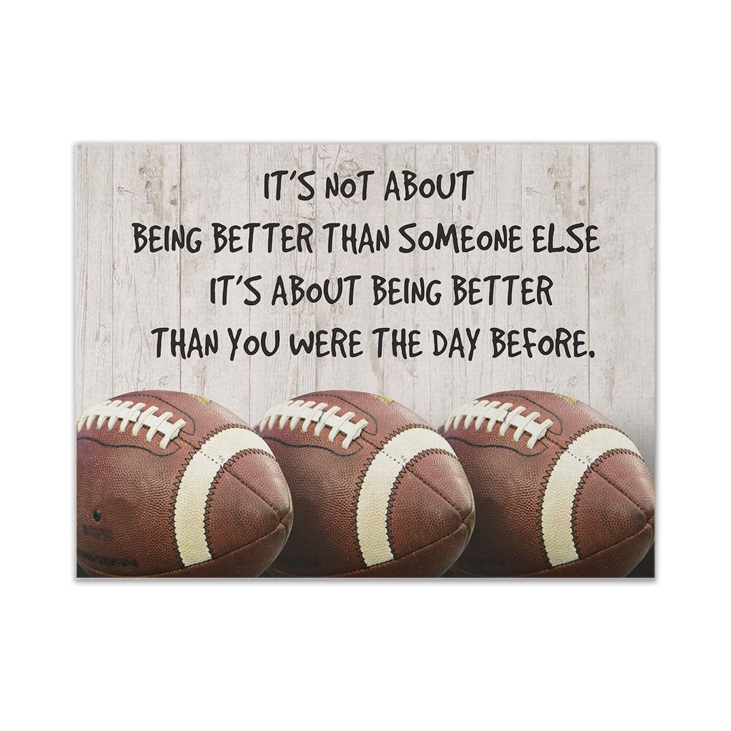 Casespring 3D Its Not About Being Better Than Someone Else Football Custom Canvas