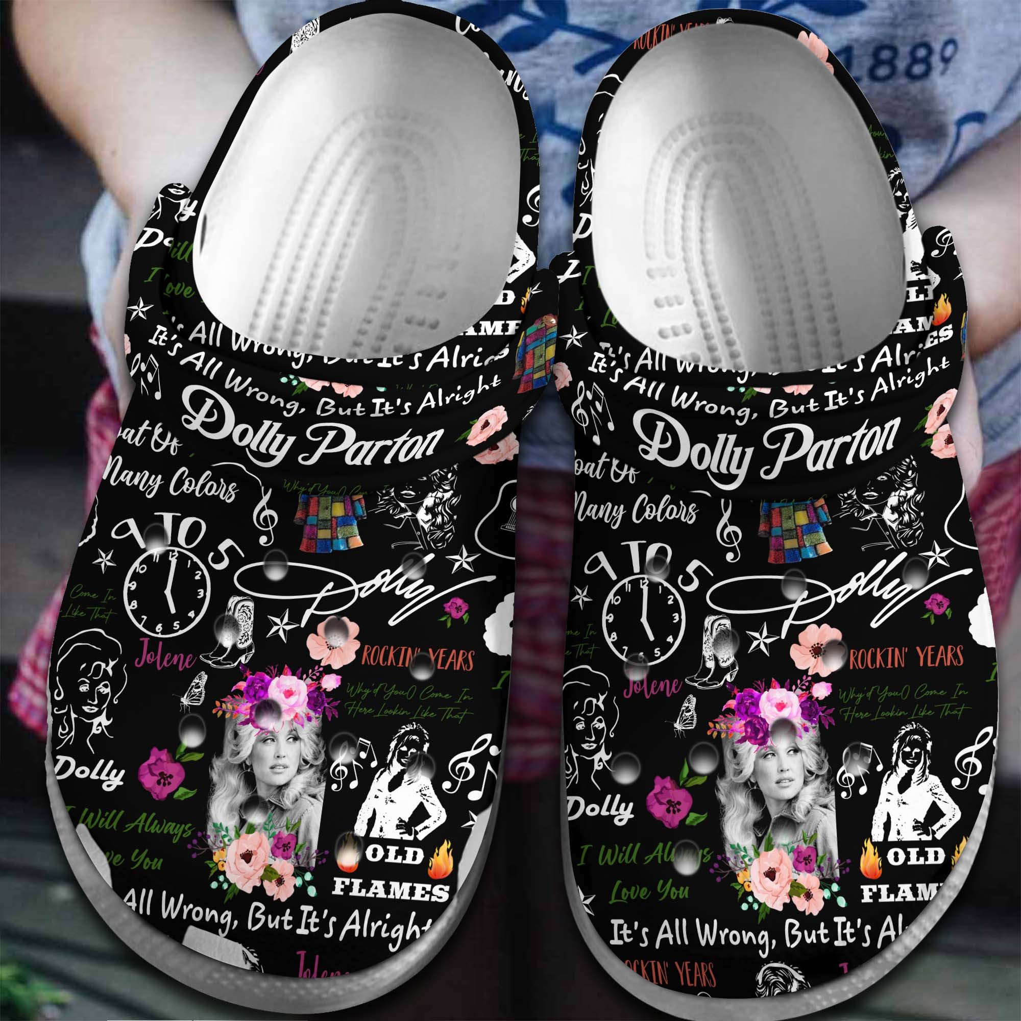 Dolly Parton Music Crocs Crocband Clogs Shoes Comfortable For Men Women and Kids 16