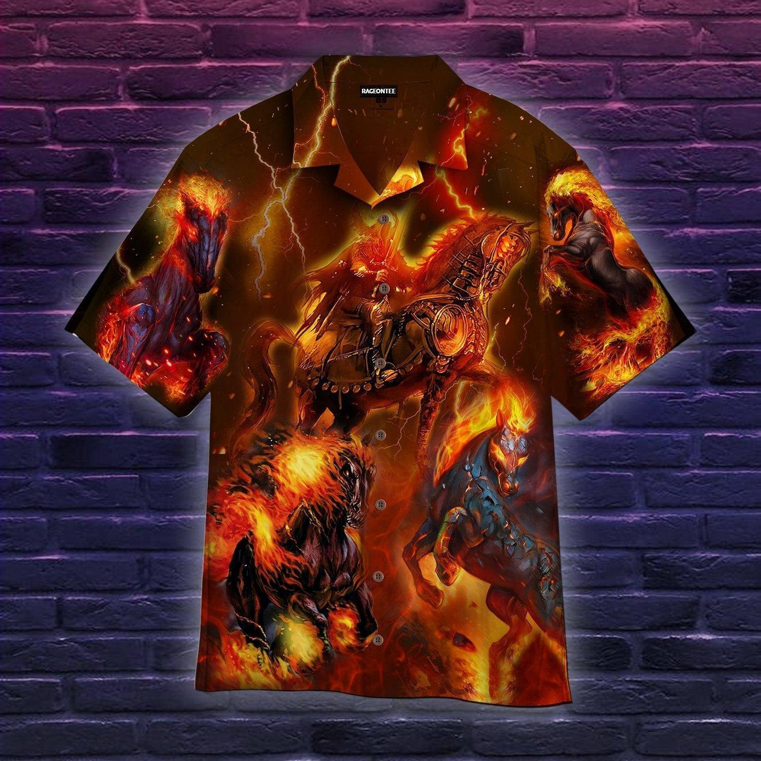 Fire Horse Warrior Hawaii Shirt For Men Women Ha729