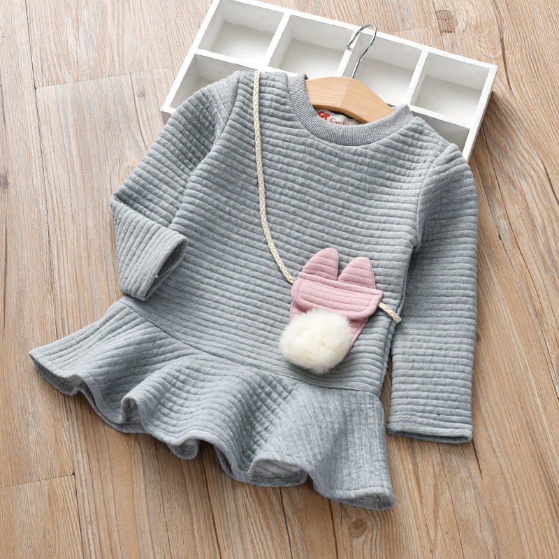 Spring Autumn New Girls’ Clothes Children’s Skirts Small Medium Child Pits Striped Fashion Cute Princess Dresses alx