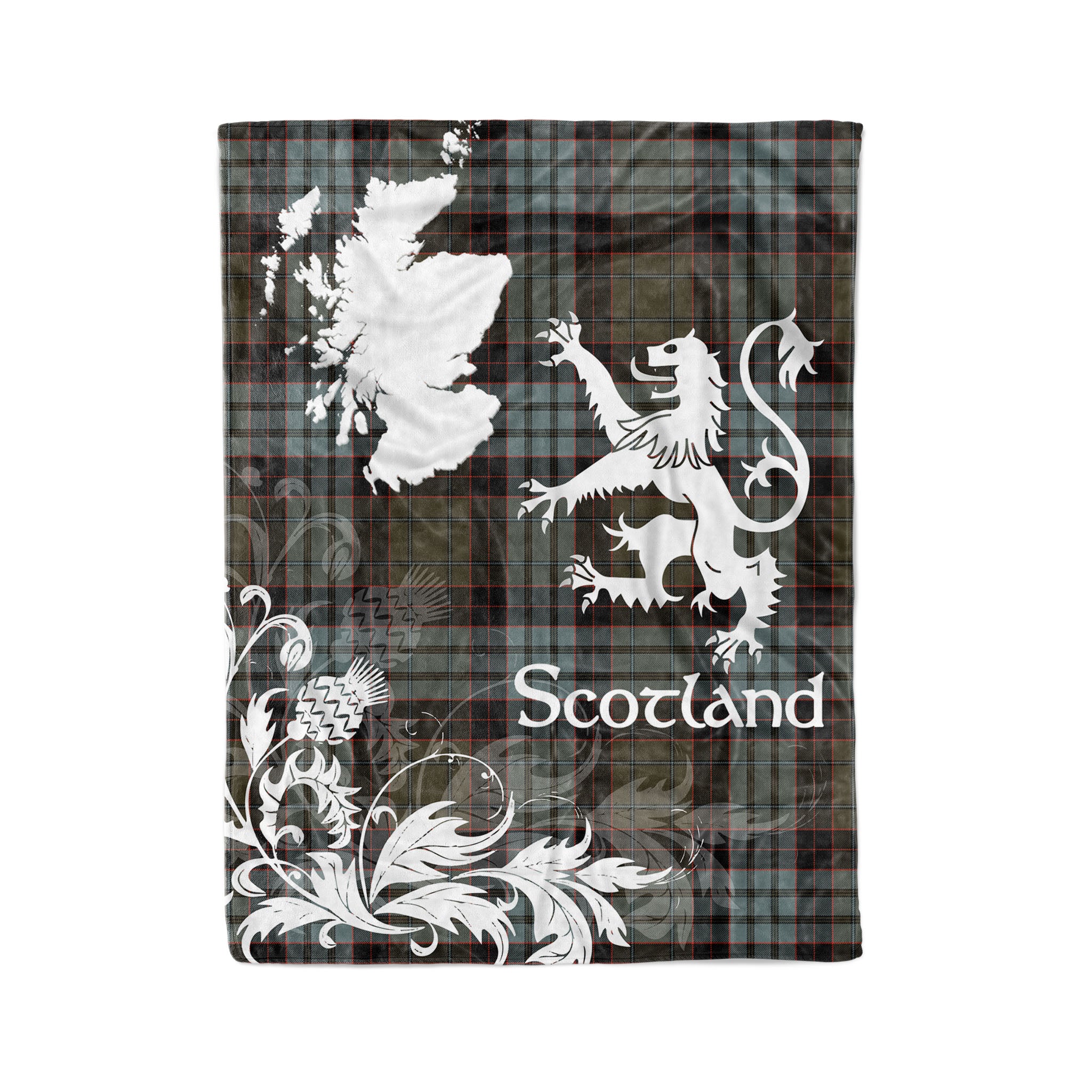 Tartan Plaid Fleece Blanket Tartan Blanket Thistle And Lion Scottish Clan Stewart Old Weathered Plaid Blanket