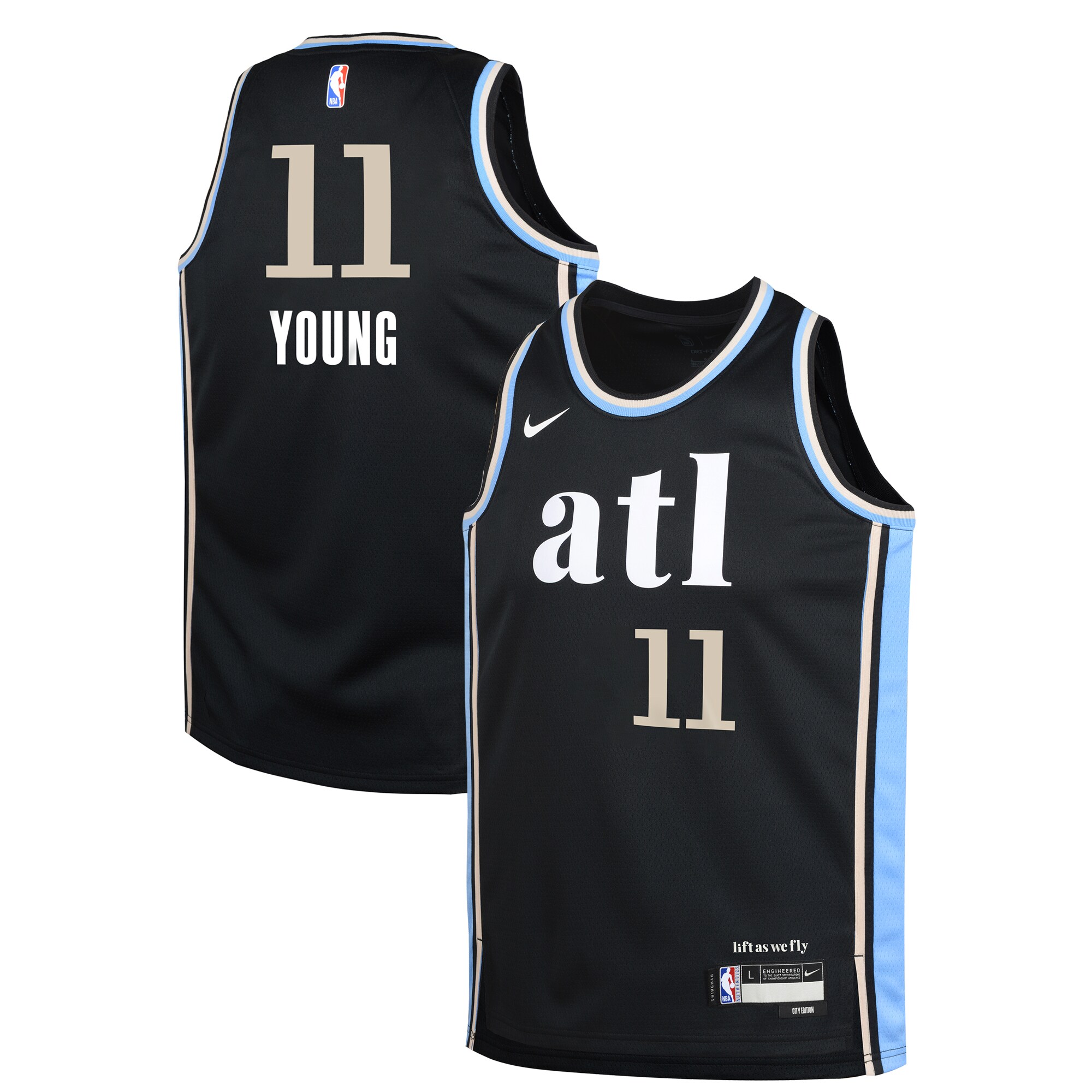 Trae Young Atlanta Hawks Youth Swingman Jersey – City Edition – Black