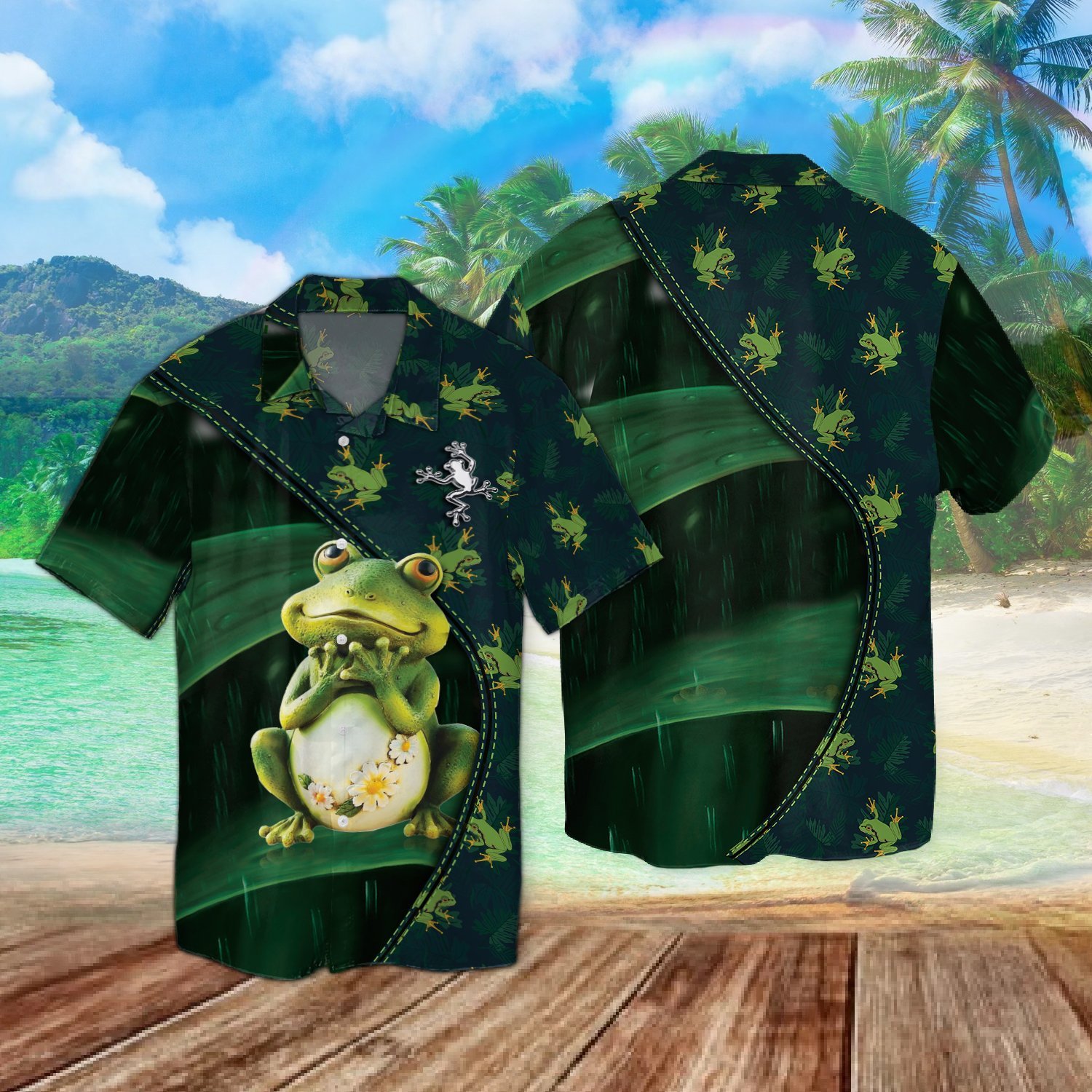 Funny Frog In Forest Hawaiian Shirt Ha23460