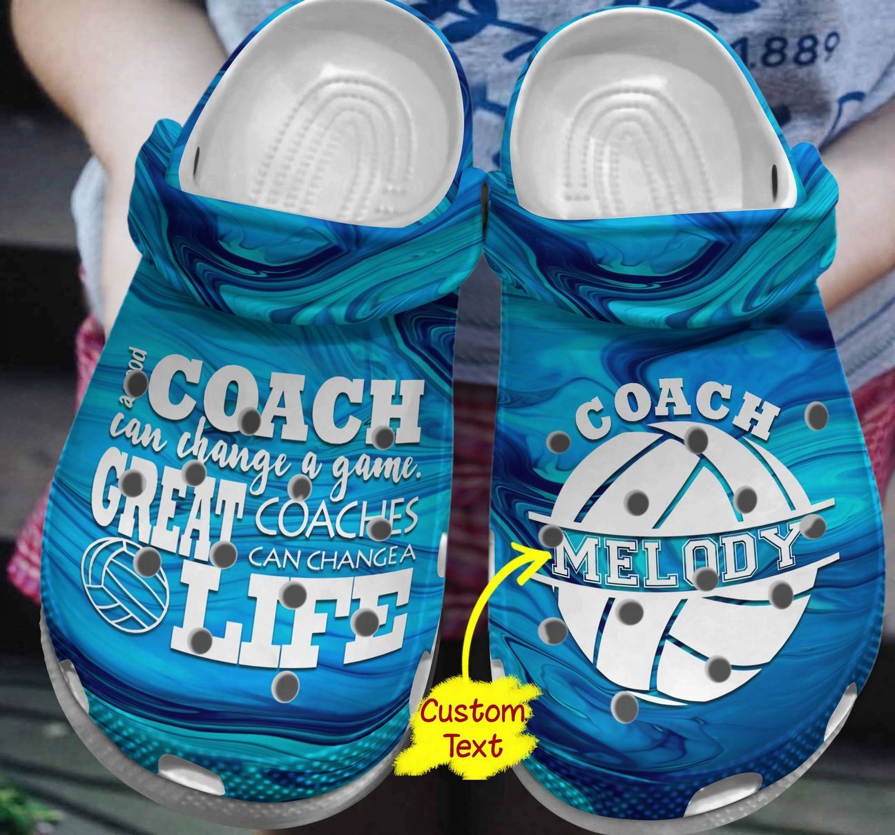 Volleyball Personalized Clog, Custom Name, Text, Color, Number Fashion Style For Women, Men, Kid, Print 3D Volleyball Coach