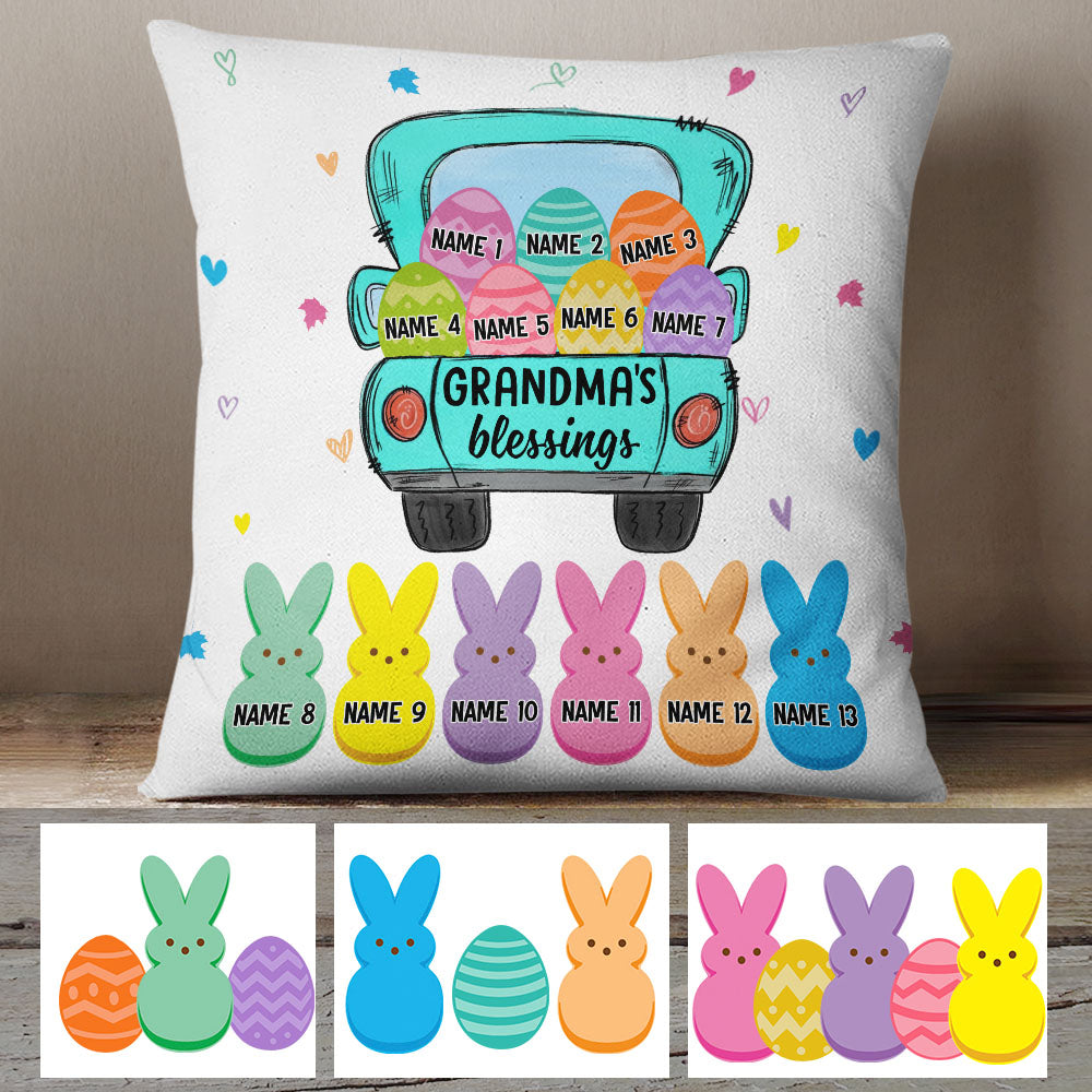 Personalized Bunny Easter Day Pillow MR13 73O60 (Insert Included)