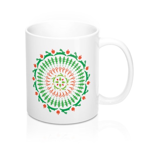 Rabbit Vegetables Mandala Mug