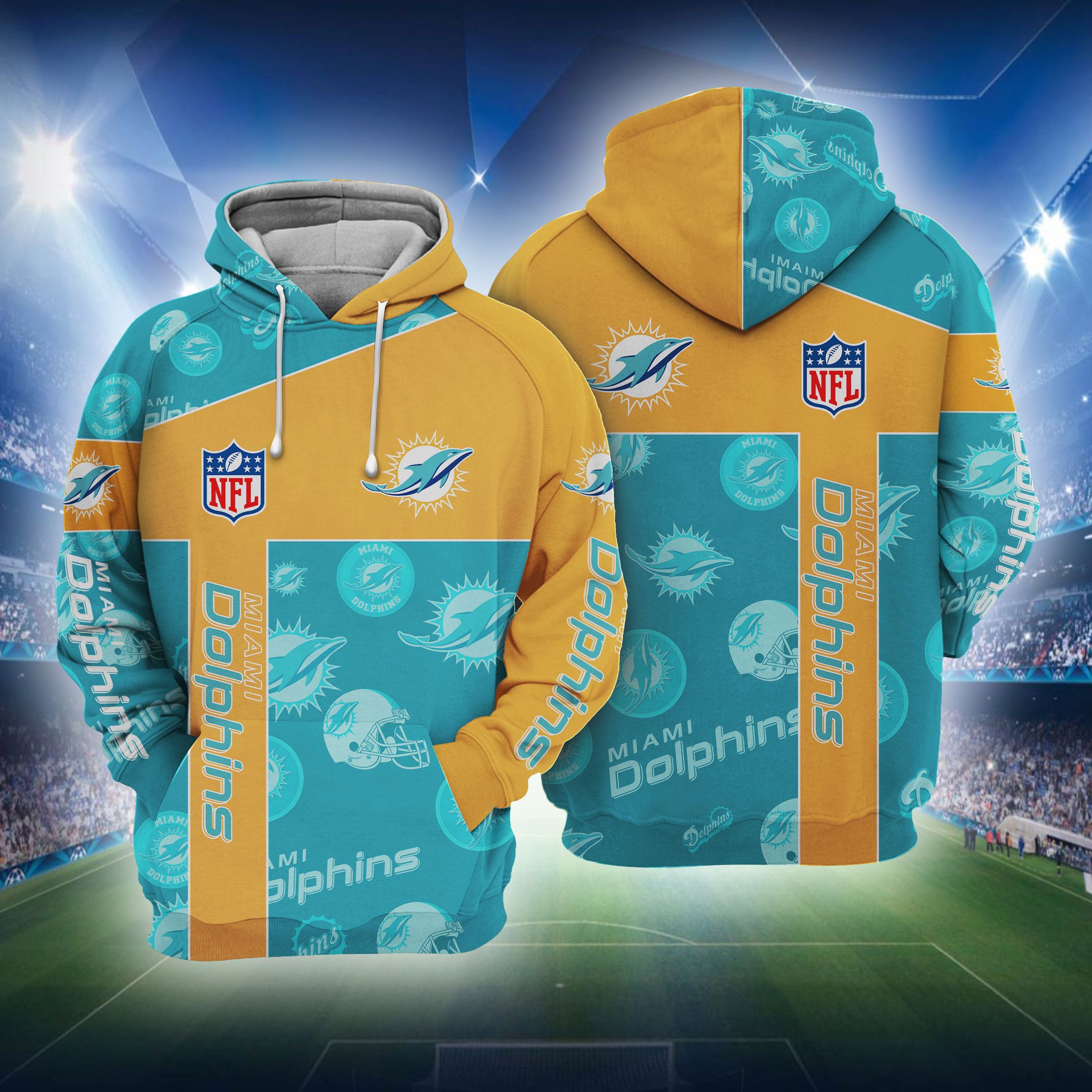 M. Dolphins Fan Hoodie 3D For Men For Women