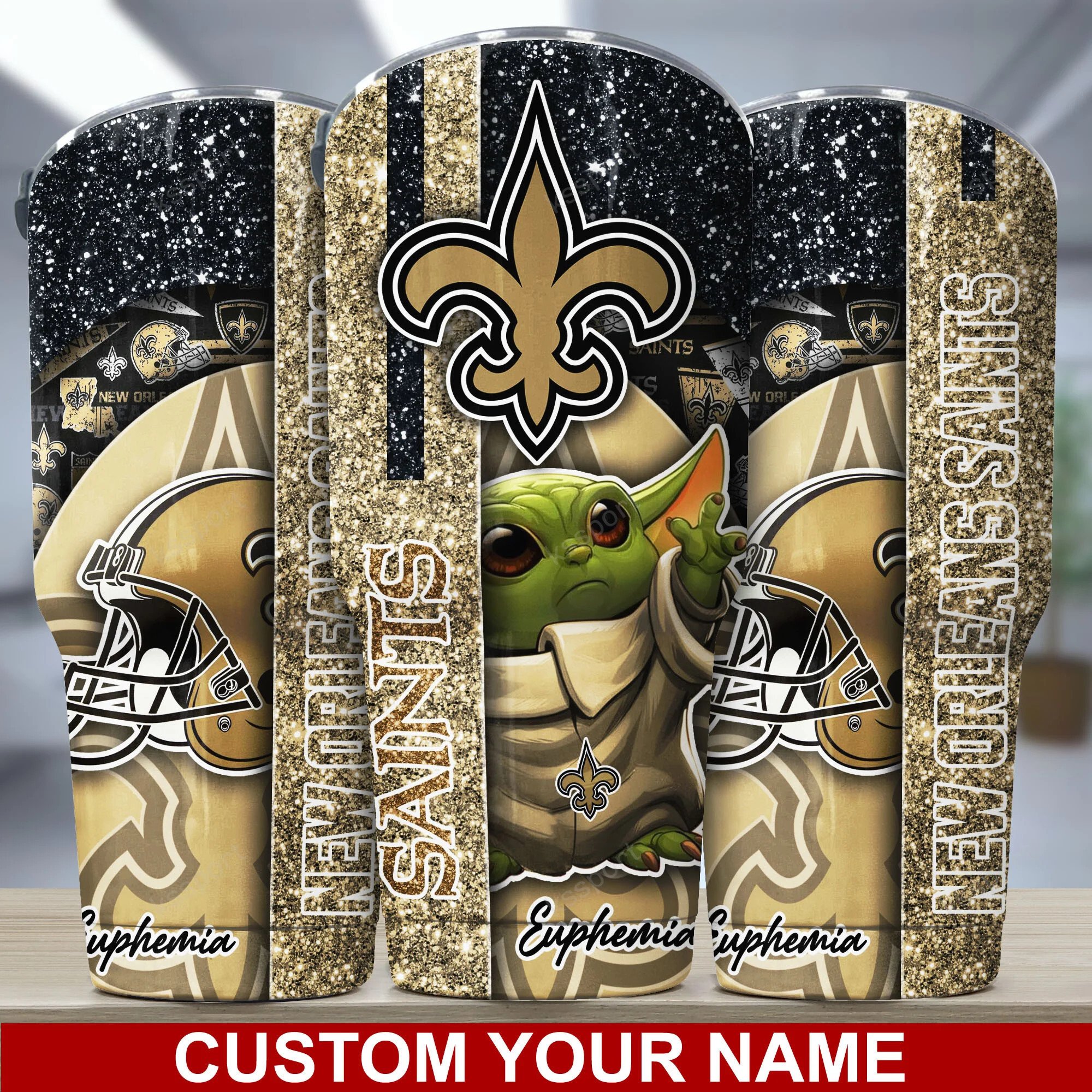 New Orleans Saints Custom Name Tumbler Bg171