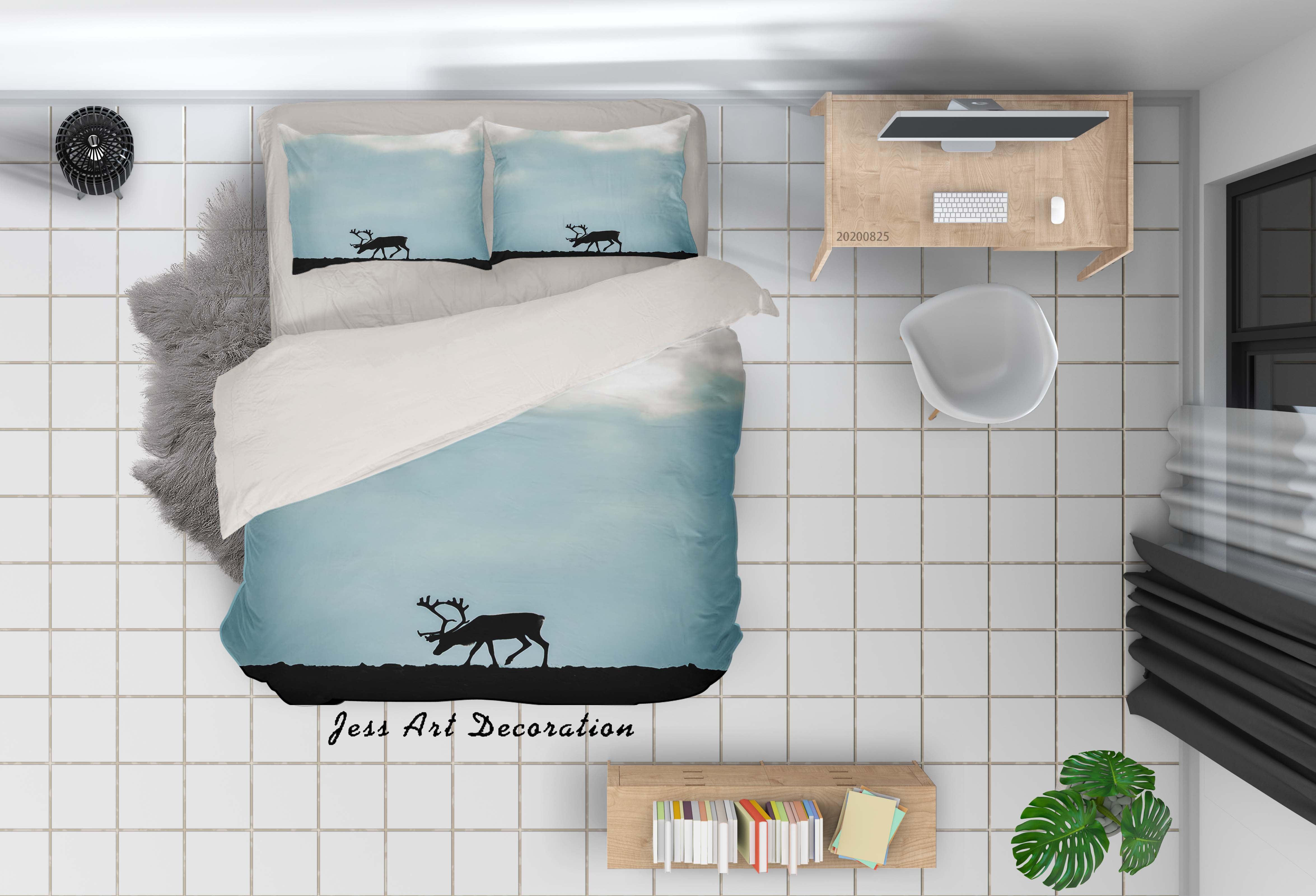 3D Nature Animal Elk Quilt Cover Set Bedding Set Duvet Cover Pillowcases Wj 3365