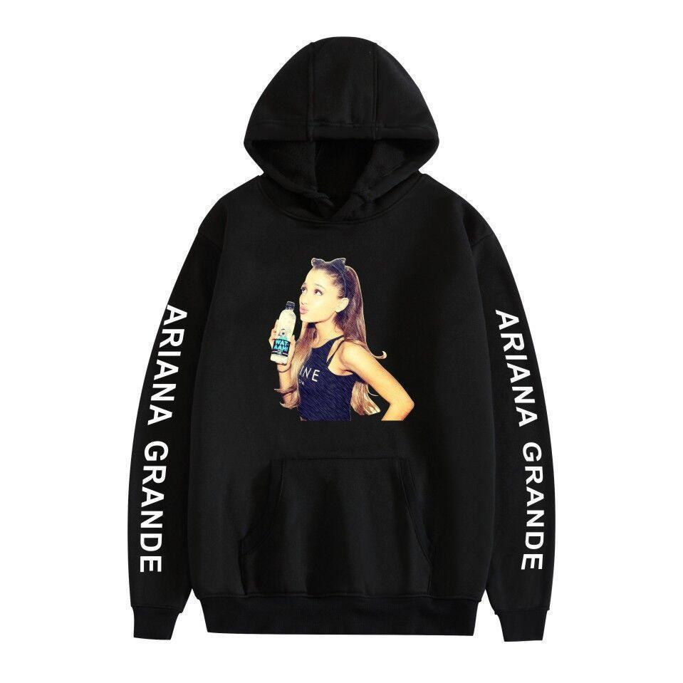 Ariana Grande Hoodie With Pocket Sleeve Logo Hooded Sweatshirt Pullover For Women