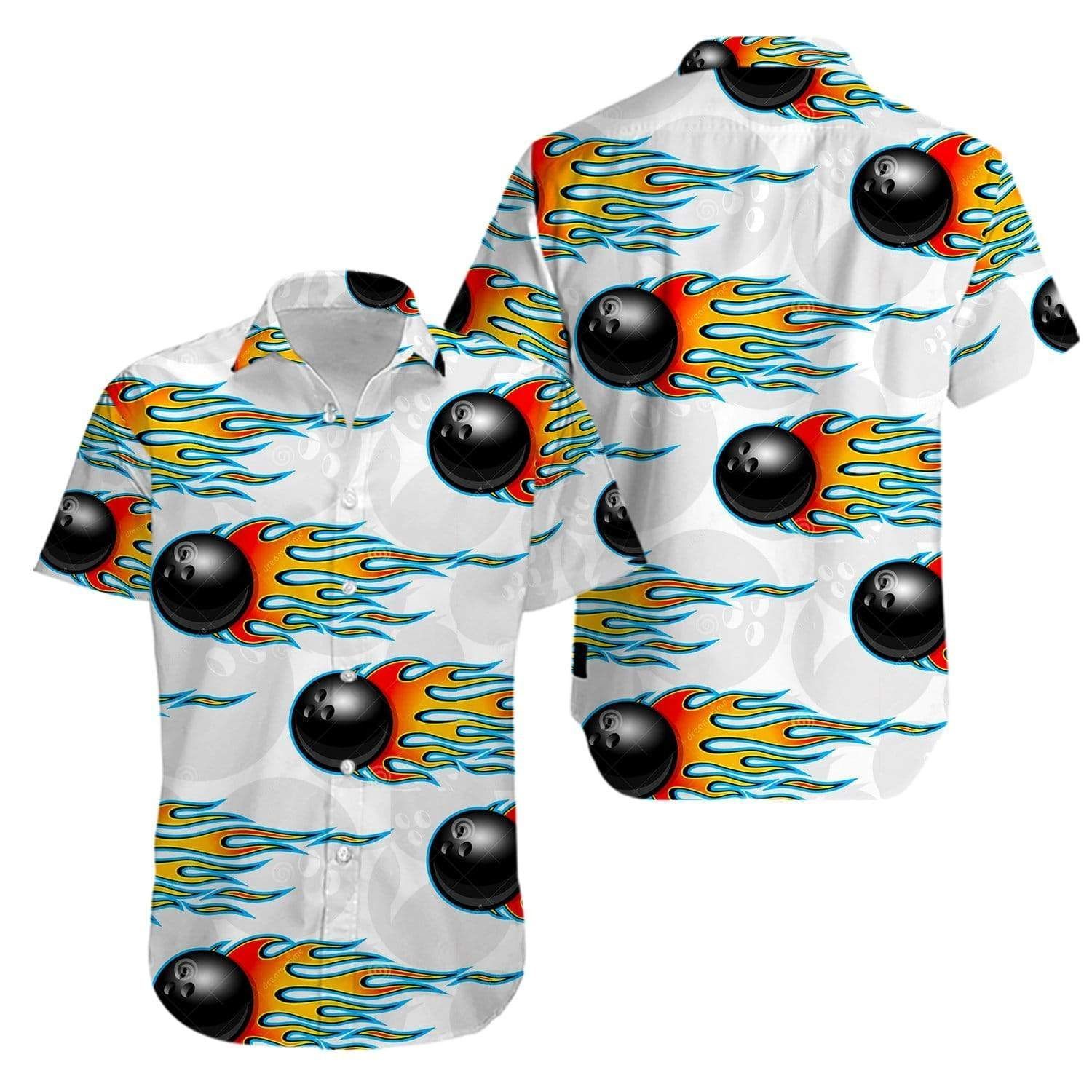 Beach Shirt High Quality Bowling With Fire Hawaiian Aloha Shirts V