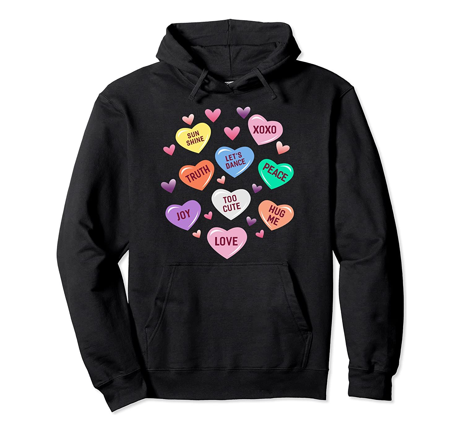 Valentines Day Heart Candy Design For Men Woman Kids Pullover Hoodie