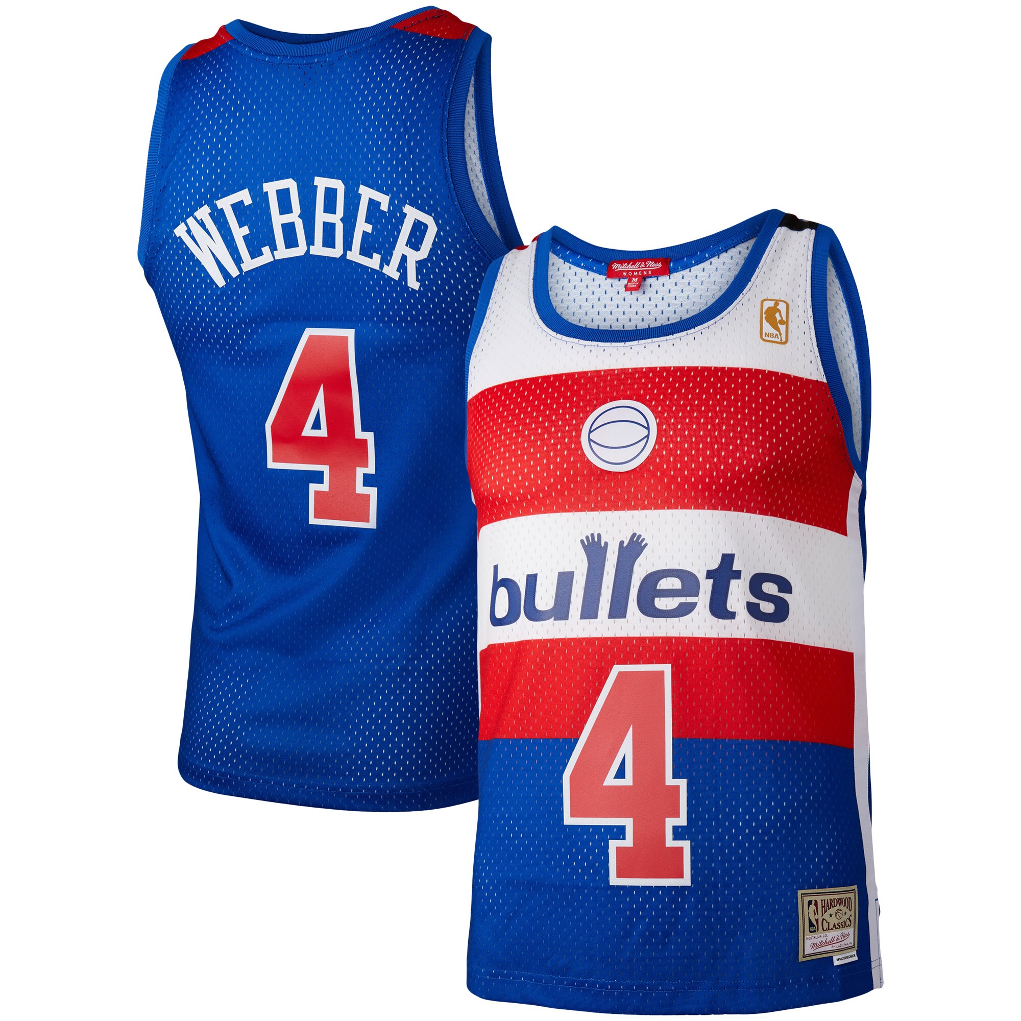 Women's Mitchell & Ness Chris Webber Blue Washington Bullets Hardwood Classics 1996 Swingman Jersey