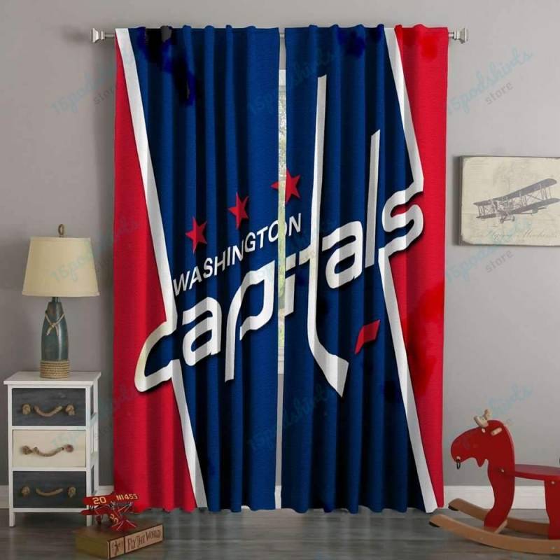 3D Printed Washington Capitals Style Custom Living Room Curtains