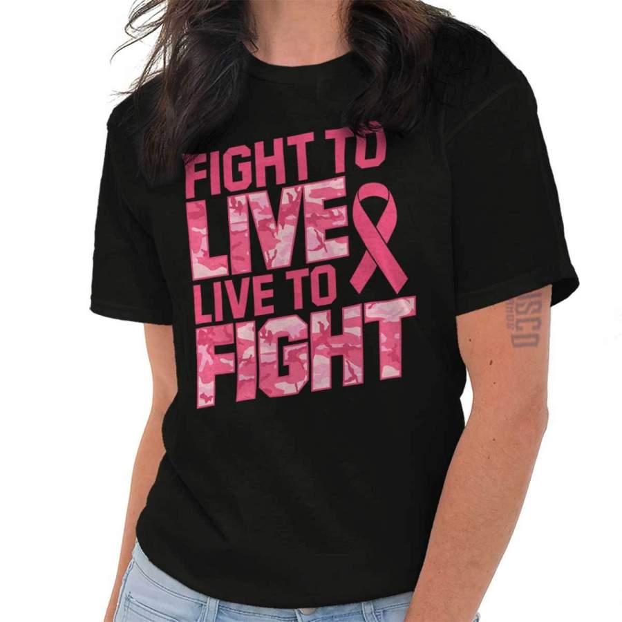 Breast Cancer Awareness Fight Live Fight T-Shirt Tee