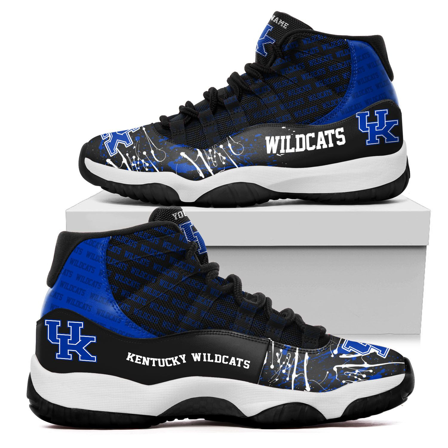 Custom Name Kentucky Wildcats Air Jd 11 Sneakers Shoes 148 For Football Fans University Of Kentucky