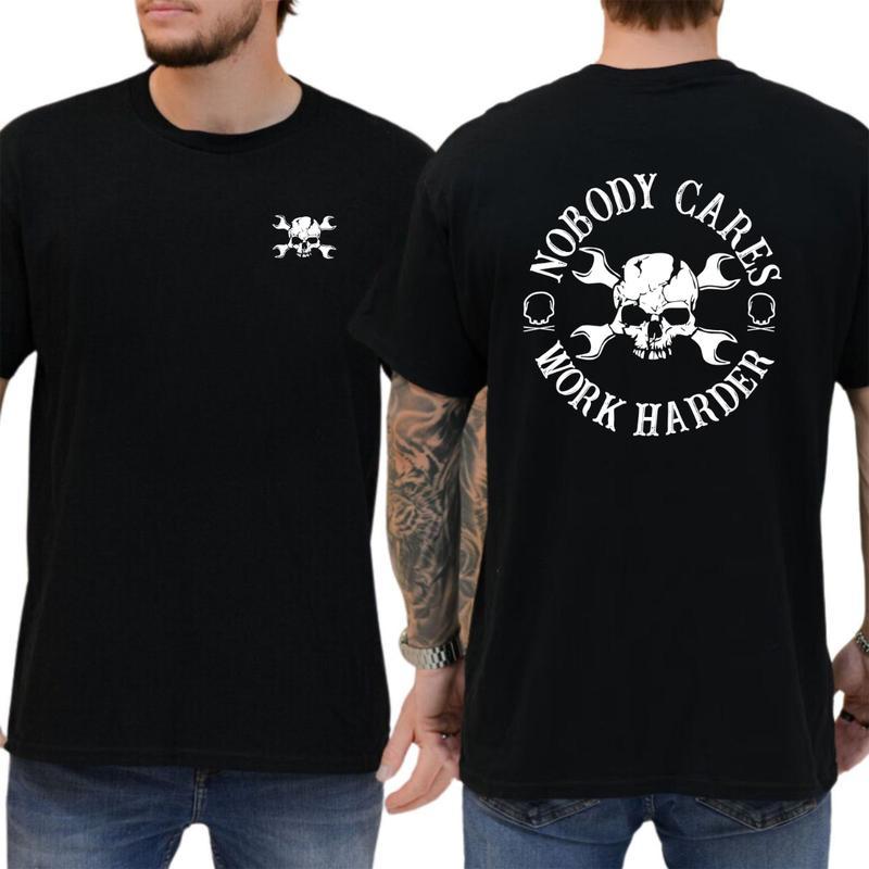 Skull and Wrench T-Shirt – Bold Quote with Skull Design, 100% Cotton, Machine Washable, tiktok shop store, Menswear