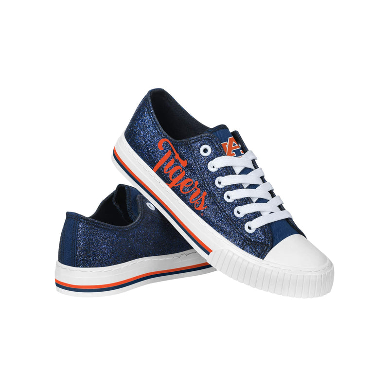 Auburn Tigers NCAA Womens Color Glitter Low Top Canvas Shoes